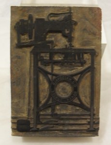 Image of Relief printing block of sewing machine on stand DUNIH 284.2
