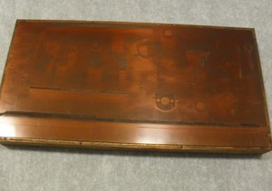 Image of Photogravure printing block engraved with machinery components DUNIH 284.49