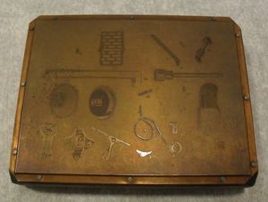 Image of Photogravure printing block engraved with machinery components DUNIH 284.52