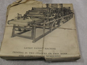 Image of Wrapped printing block of patent machine DUNIH 284.74
