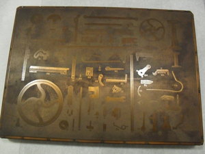 Image of Photogravure printing block of numbered machine parts DUNIH 284.89