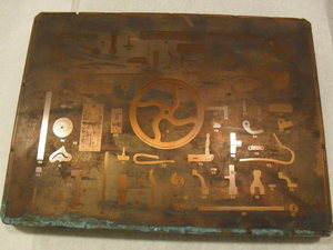 Image of Photogravure printing block of numbered machine parts DUNIH 284.90
