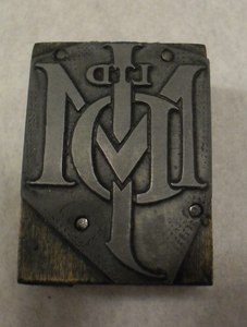 Image of Intaglio printing block of D. J. MacDonald logo DUNIH 284.119