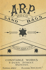 Image of Booklet,' A.R.P. M.O.C.O Sand Bags' DUNIH 521.2