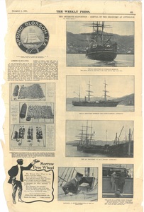 Image of Newspaper cutting relating to the arrival of Discovery at Lyttelton DUNIH 2016.30.45.1