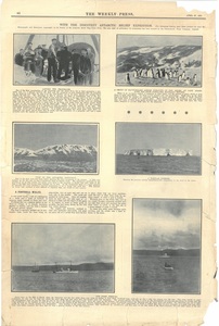 Image of Newspaper cutting showing different images of the Antarctic expedition 1901-4 DUNIH 2016.30.45.16