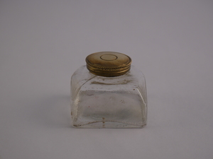 Image of Glass ink bottle part of a writing set used at Brown Street School DUNIH 2016.31.2