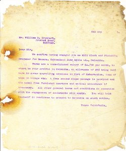 Image of Letter to W. G. Urquhart, probably 4th May 1925 DUNIH 2016.11.4