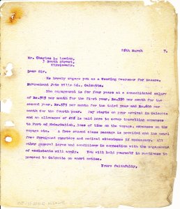 Image of Letter to C. L. Lowdon, 25th March DUNIH 2016.11.30