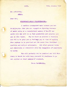 Image of Letter to J. T. Greig, 19th October 1920 DUNIH 2016.11.38