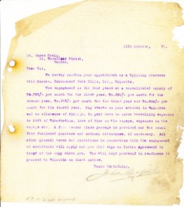 Image of Letter from J. Cargill to J. Greig, 11th October 1937 DUNIH 2016.11.53
