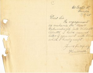 Image of Letter from D. Anderson, 17th September 1925 DUNIH 2016.11.64