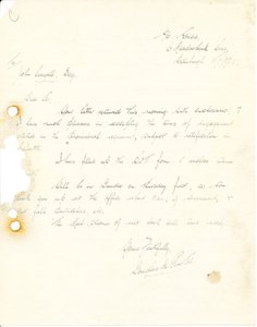 Image of Letter from D. M. Pearson to J. Cargill Esq., 18th January 1927 DUNIH 2016.11.68