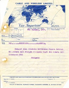 Image of Telegram to DLT Jutificio Calcutta, 9th January 1947 DUNIH 2016.11.78