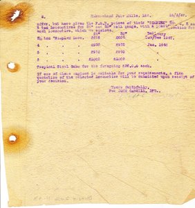 Image of Letter from J. Cargill Ltd. to Hukumchand Jute Mills Ltd., 24th March 1947 DUNIH 2016.11.93