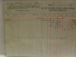 Image of Invoice to Grimond and Son from Dundee Pertj and London Shipping Company, 1897 DUNIH 2016.40.24