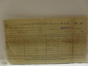 Image of Record of Transport by Caledonian Railway, 15th January 1915 DUNIH 2016.40.25.1