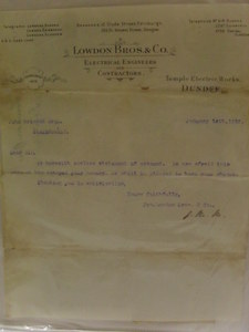 Image of Letter from Lowdon Bros. & Co. to J. Grimond Esq., 14th January 1915 DUNIH 2016.40.30.2