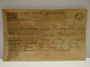 Image of Telegram from Berg & Son to Grimond, 1st February 1915 DUNIH 2017.1.14