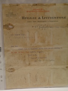 Image of Letter from Heggie & Livingstone to J. Grimond, 28th January 1915 DUNIH 2017.1.8.12