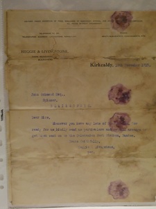 Image of Letter from Heggie & Livingstone to J. Grimond Esq., 16th November 1915 DUNIH 2017.1.8.14
