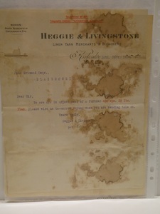 Image of Letter from Heggie & Livingstone to J. Grimond Esq., 26th November 1914 DUNIH 2017.1.8.20