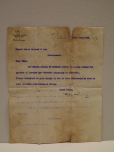 Image of Letter from Hill & Renny to D. Grimond & Son, 23rd June 1898 DUNIH 2017.1.9.11