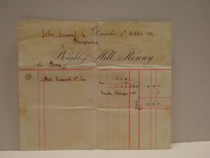 Image of Account from Hill & Renny to J. Grimond Esq., 16th October 1906 DUNIH 2017.1.9.12