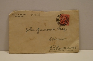 Image of Envelope from Hill & Renny to J. Grimond Esq., 24th October 1906 DUNIH 2017.1.9.16