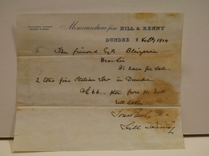 Image of Memorandum from Hill & Renny to J. Grimond Esq., 2nd February 1914 DUNIH 2017.1.9.17