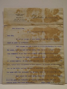 Image of Letter from Hill & Renny to J. Grimond Esq., 4th January 1915 DUNIH 2017.1.9.18