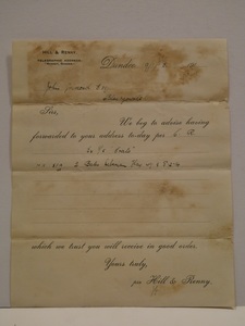 Image of Note from Hill & Renny to J. Grimond Esq., 19th January 1915 DUNIH 2017.1.9.19