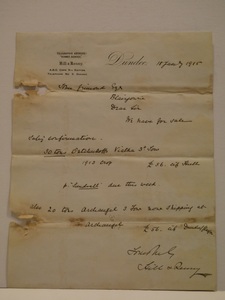 Image of Note from Hill & Renny to J. Grimond Esq., 18th January 1915 DUNIH 2017.1.9.20