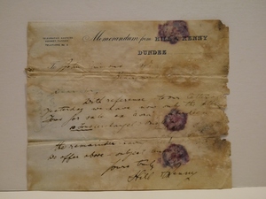 Image of Memorandum from Hill & Renny to J. Grimond, November 1915 DUNIH 2017.1.9.22