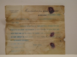 Image of Memorandum from Hill & Renny to J. Grimond Esq., 17th November 1915 DUNIH 2017.1.9.25