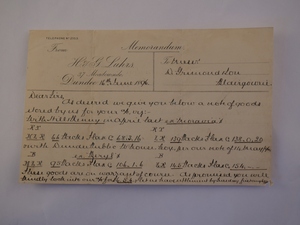 Image of Memorandum from H. & G. Luhrs to D. Grimond & Son, 16th June 1896 DUNIH 2017.1.12.4