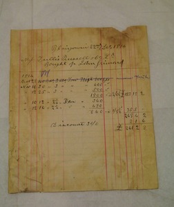Image of Invoice from John Grimond to Tulis Russell& Co. dated 22nd Dec 1914 DUNIH 2017.1.22.3
