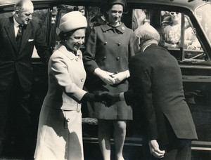 Image of Photograph of the Queen arriving to Douglasfield Jute Works, May 1969 DUNIH 2017.16.2.1
