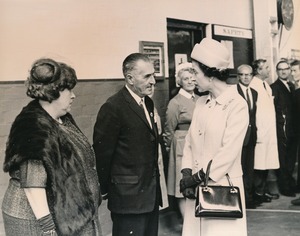Image of Photograph of the Queen meeting Bob Doyle and Margaret Fenwick, May 1969 DUNIH 2017.16.2.11