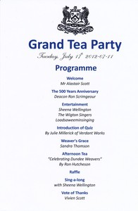 Image of Programme of Grand Tea Party DUNIH 2014.18.2
