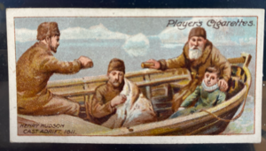Image of CIGARETTE CARD, first Series no.22 Henry Hudson Cast Adrift, one of a collection of cigarette cards detailing Polar Exploration DUNIH 2022.18.22