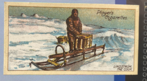 Image of CIGARETTE CARD, Second Series no.23, The Norwegian Antarctic Expedition, 1910-12, Lindstrom, the Cook, one of a collection of cigarette cards detailing Polar Exploration DUNIH 2022.18.48