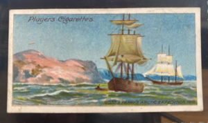 Image of CIGARETTE CARD, first Series no.7 Ross and Perry's Expedition 1818, one of a collection of cigarette cards detailing Polar Exploration DUNIH 2022.18.7