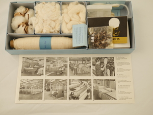 Image of Fabric sample box, used for educational purposes. DUNIH 2020.2