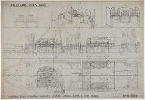 Image of Ship Plan from the Vosper refit of Discovery in 1923. DUNIH 2022.19.34