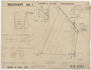 Image of Ship Plan from the Vosper refit of Discovery in 1923. DUNIH 2022.19.90
