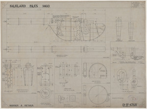 Image of Ship Plan from the Vosper refit of Discovery in 1923. DUNIH 2022.19.18