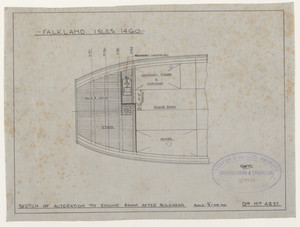 Image of Ship Plan from the Vosper refit of Discovery in 1923. DUNIH 2022.19.58