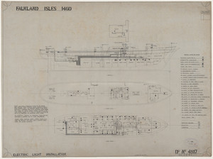 Image of Ship Plan from the Vosper refit of Discovery in 1923. DUNIH 2022.19.56
