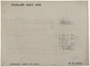 Image of Ship Plan from the Vosper refit of Discovery in 1923. DUNIH 2022.19.59